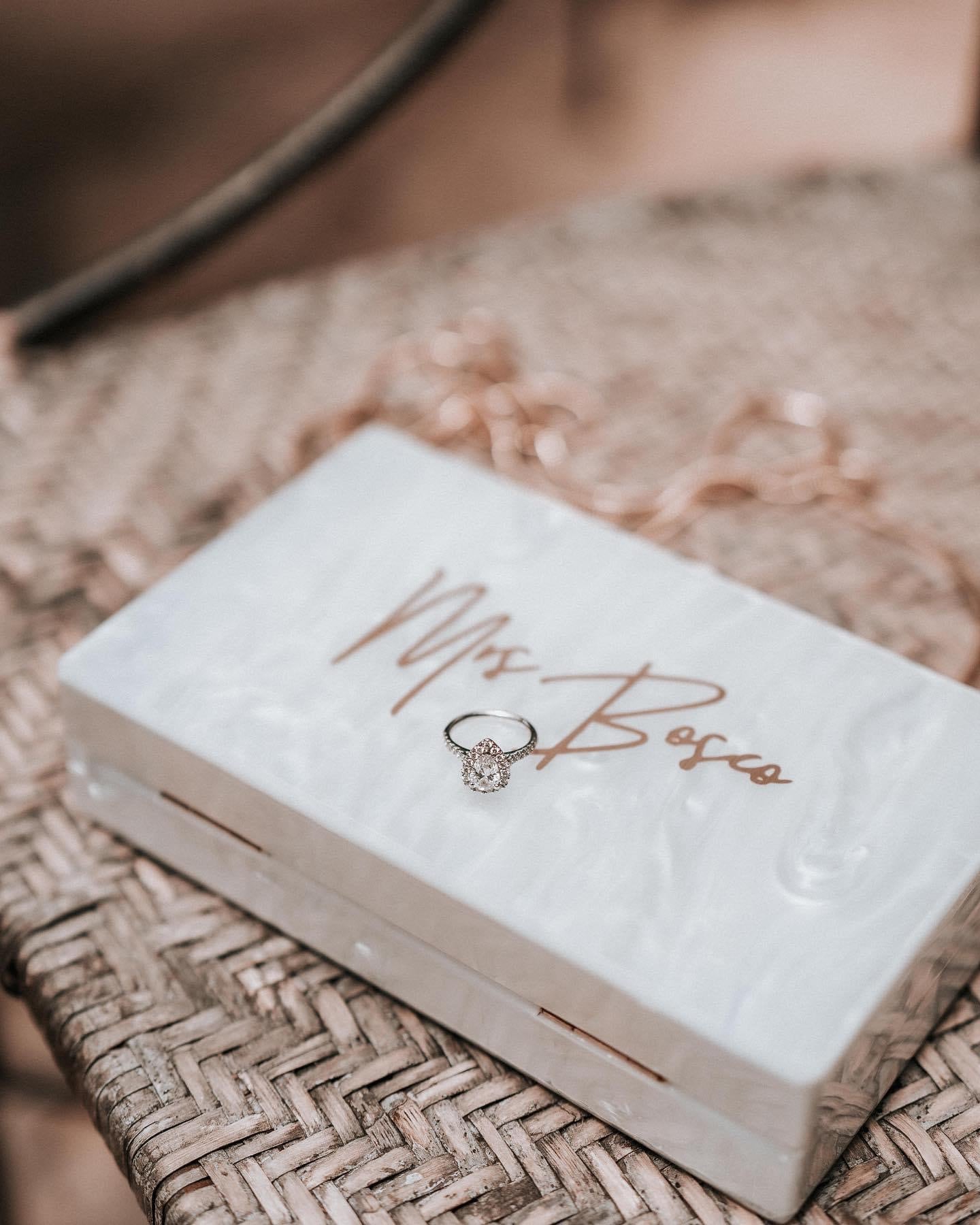 White Pearl Acrylic Clutch