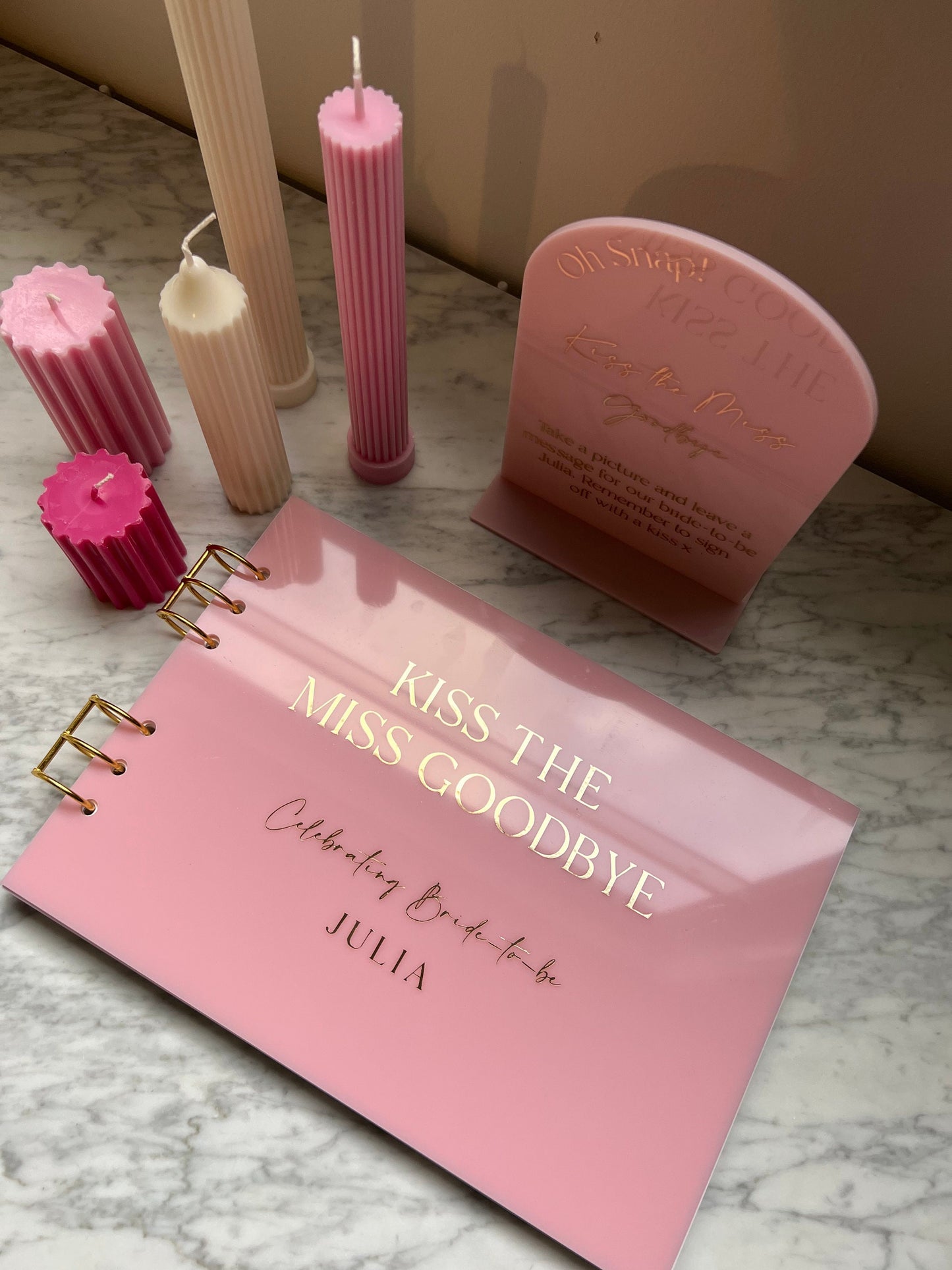 Pink Acrylic Guest Book