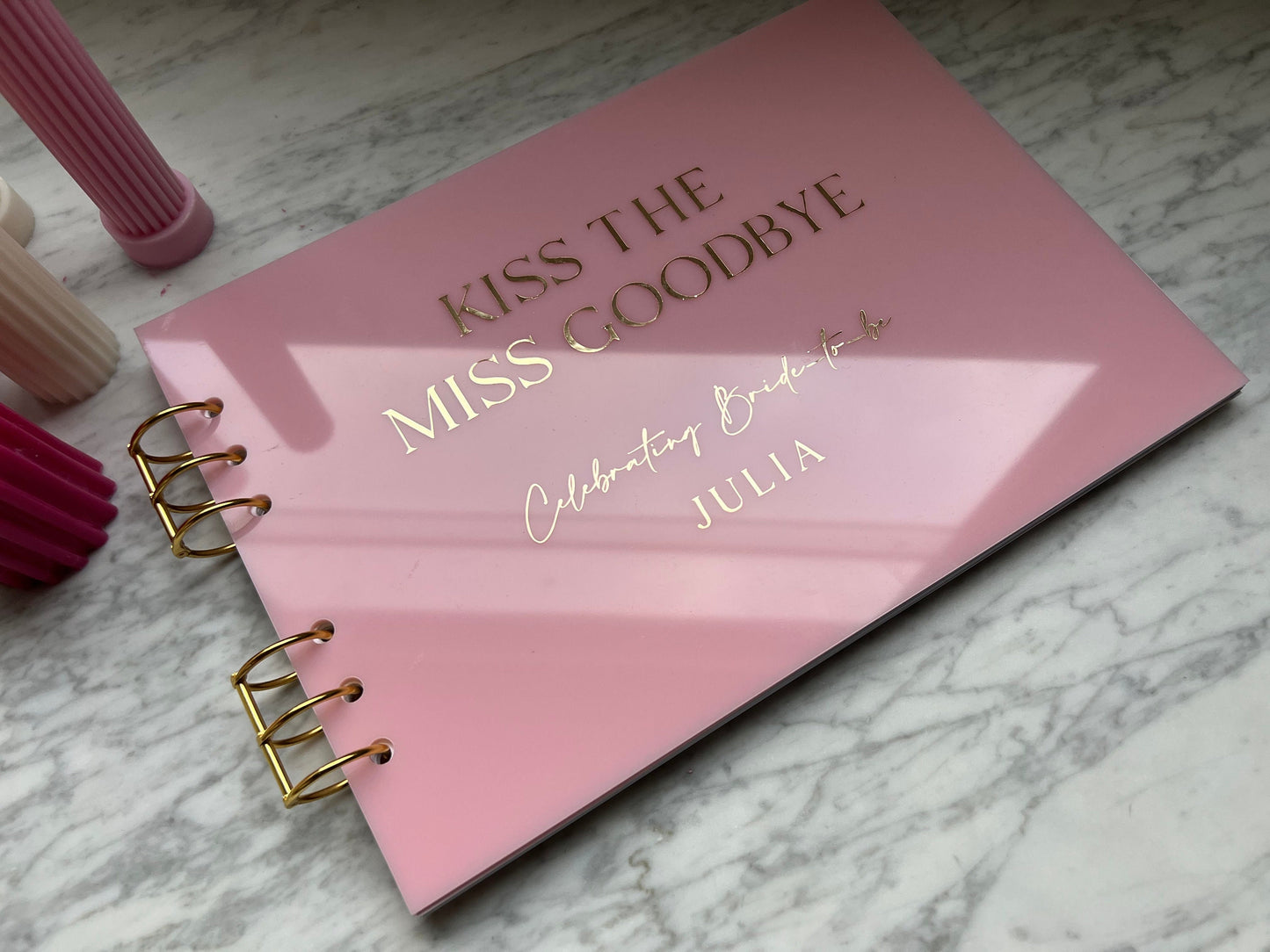 Pink Acrylic Guest Book