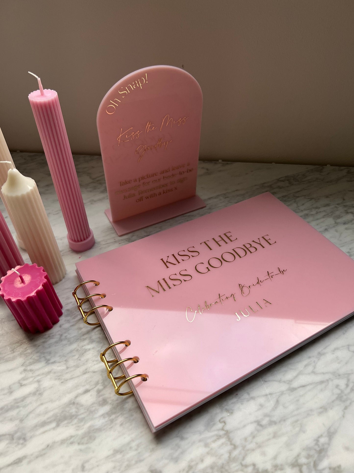 Pink Acrylic Guest Book