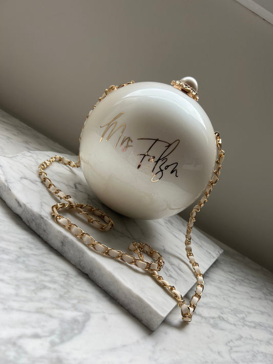 Cream Round Acrylic Clutch