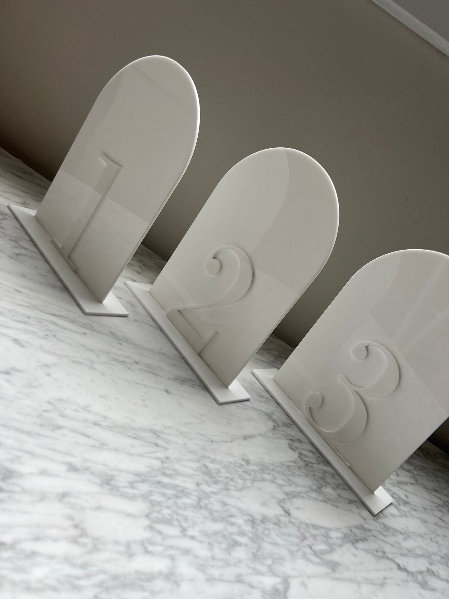 A5 Arch 3D Table Number Acrylic Sign