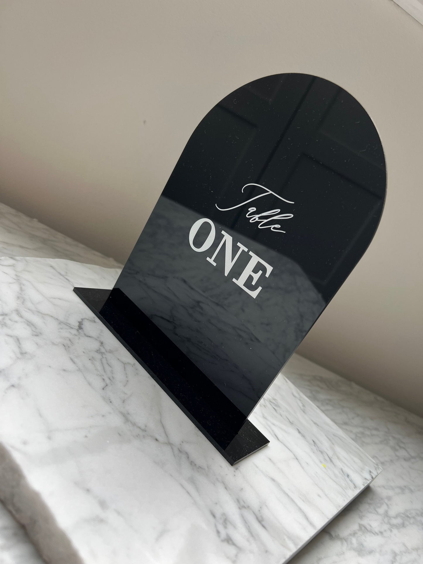 A5 Arch Table Number Acrylic Sign